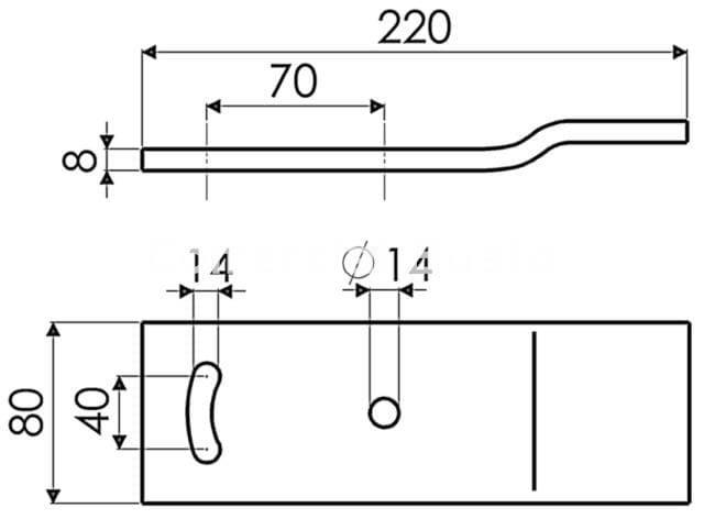 Alargadera de vertedera izquierda para arado naud P03080101G - Imagen 2