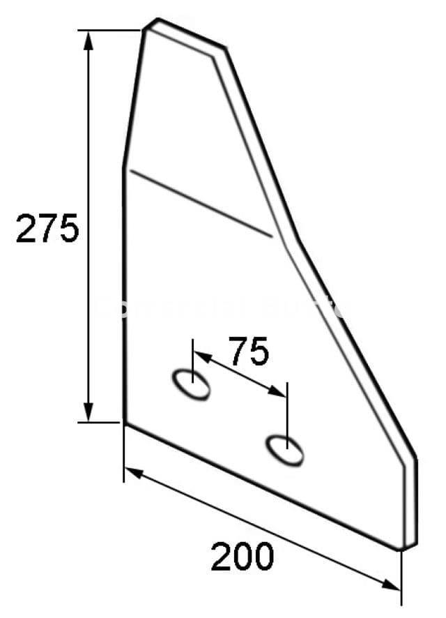 Aleta de cuchilla atornillada izquierda para arado naud NAU031194G - Imagen 2