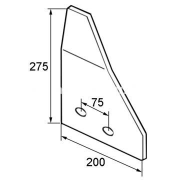 Aleta estándar izquierda para arado naud 031194 - Imagen 2
