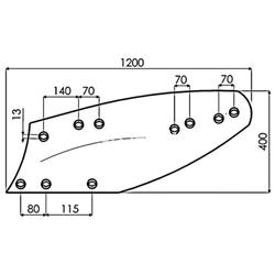 Vertedera derecha H67A para arado naud P03023657D - Imagen 2